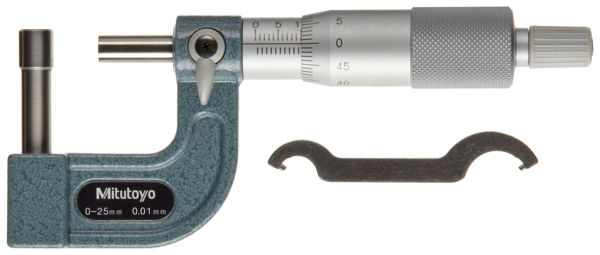 Mitutoyo 115-302 Tube Micrometer, Cylindrical Anvil, Ratchet Stop